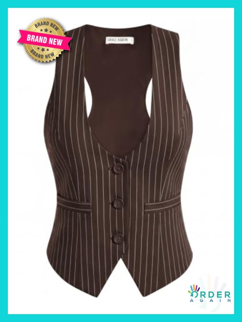 Women's Suit Vest Top Sleeveless Button Waistcoat for Work Office Steampunk